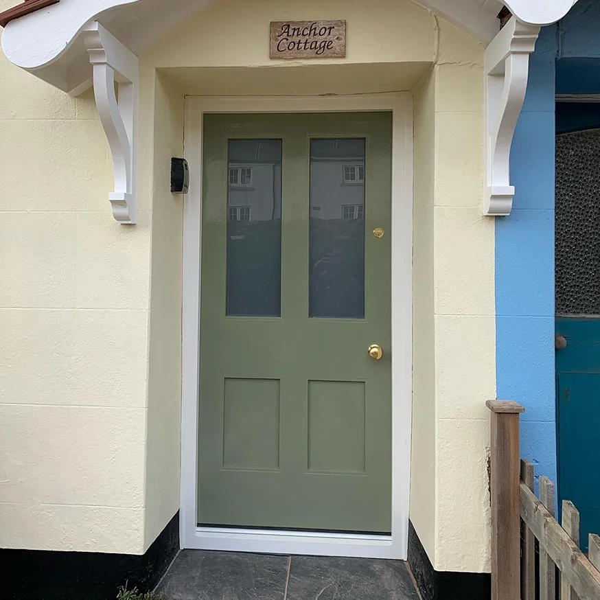 New hardwood front door for holiday cottage